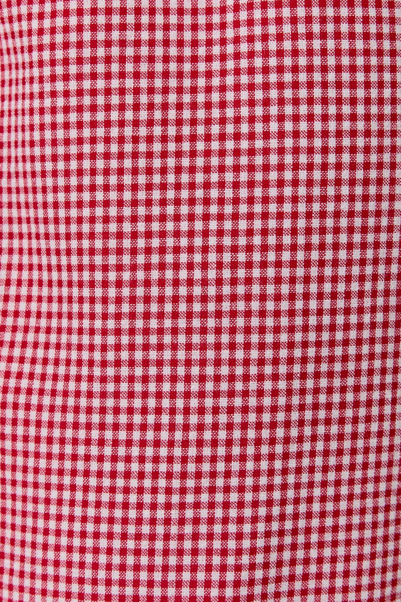 Mid Rise Gingham Pants - Red & White