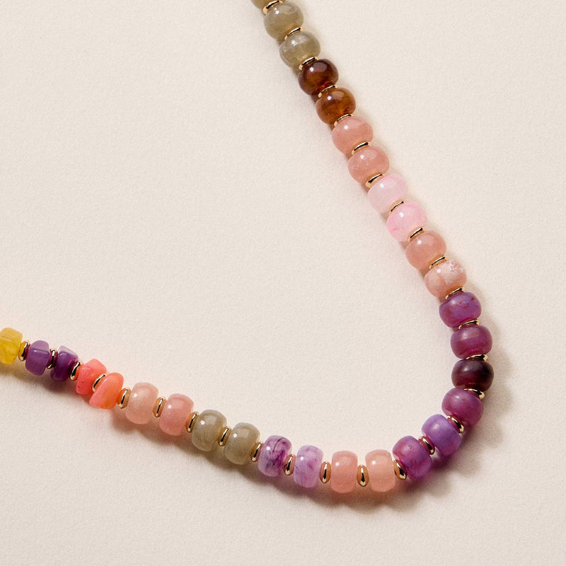 Colorful Beaded Necklace - Fuchsia