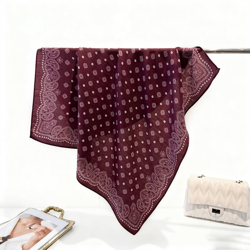 Paisley Pattern Silk Scarf - Red