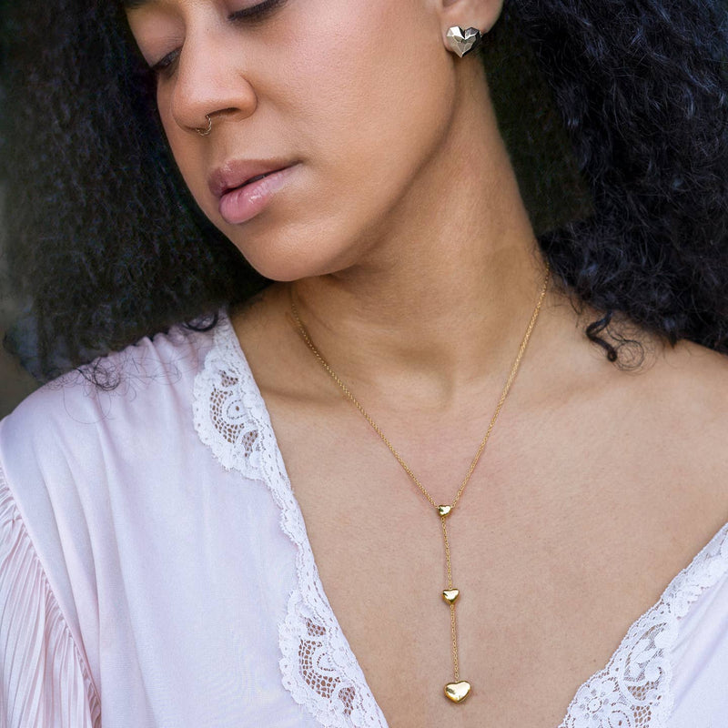 Falling In Love Lariat Necklace 18k Gold Plated