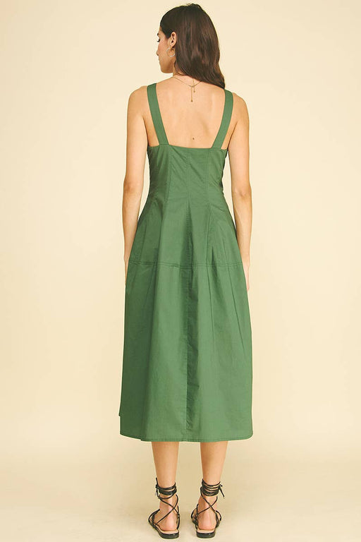 Square Neck A-Line Midi Dress