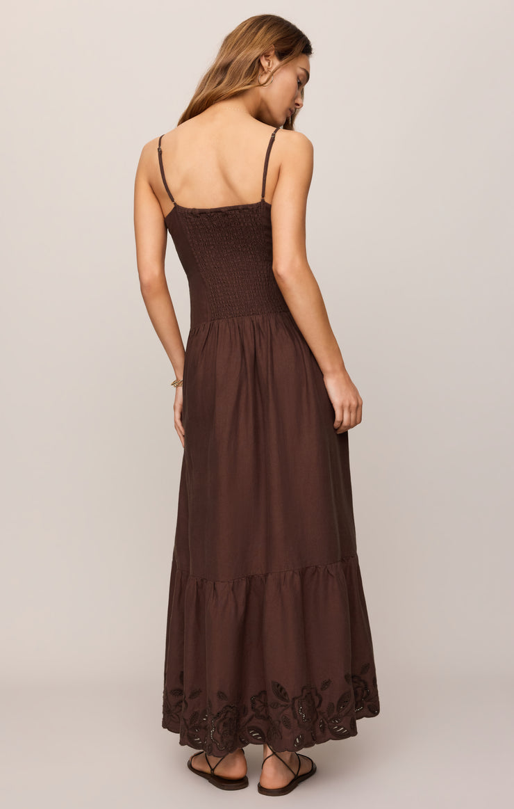 Z Supply • Esti Embroidered Maxi Dress - Chocolate Cherry