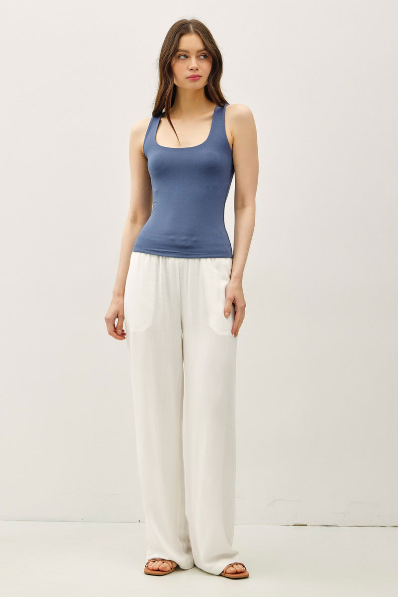 Square Neck Tank - Teal