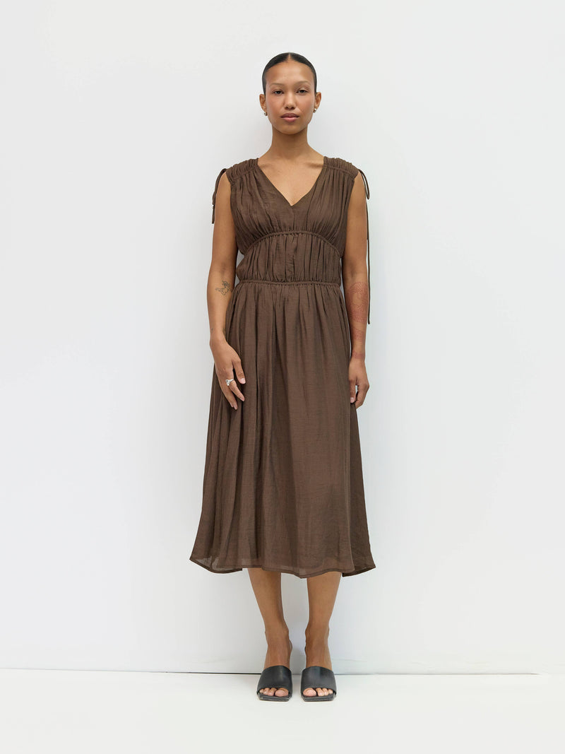 The Stella Dress | Tiered Maxi Dress - Brown