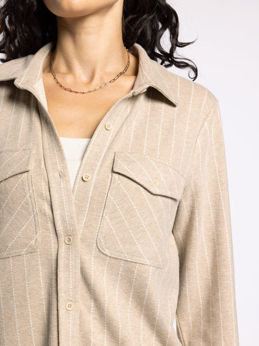 Thread & Supply • Cassian Shirt - Camel & Ivory Stripe