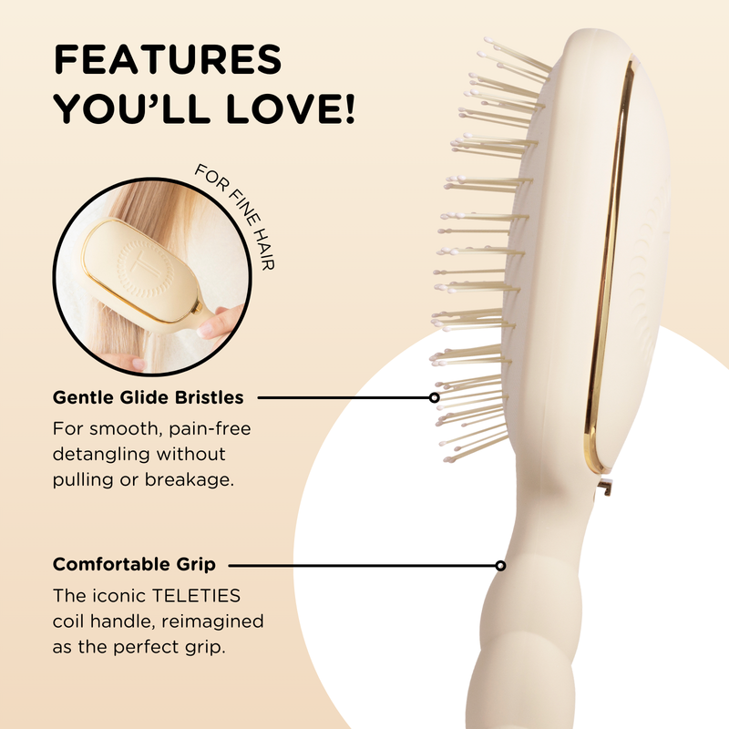 Teleties • Detangler Brush Fine Hair - Tan