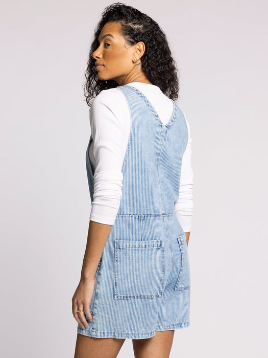 Thread & Supply • Romper - Washed Indigo Stripe