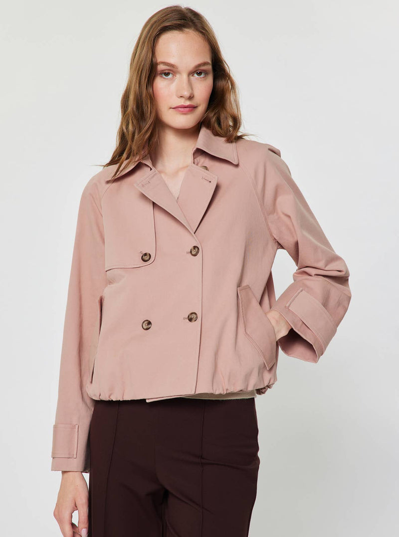 Short Trench Jacket - Dusty Pink