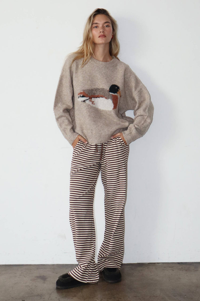 Duck Graphic Sweater - Sand