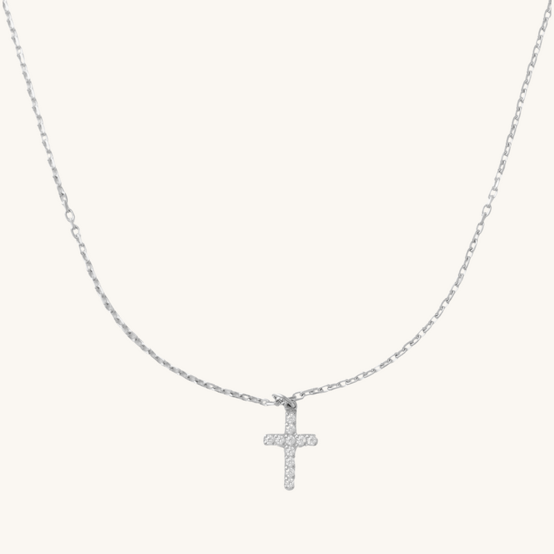 Nikki Smith Designs • Silver Crystal Cross Necklace