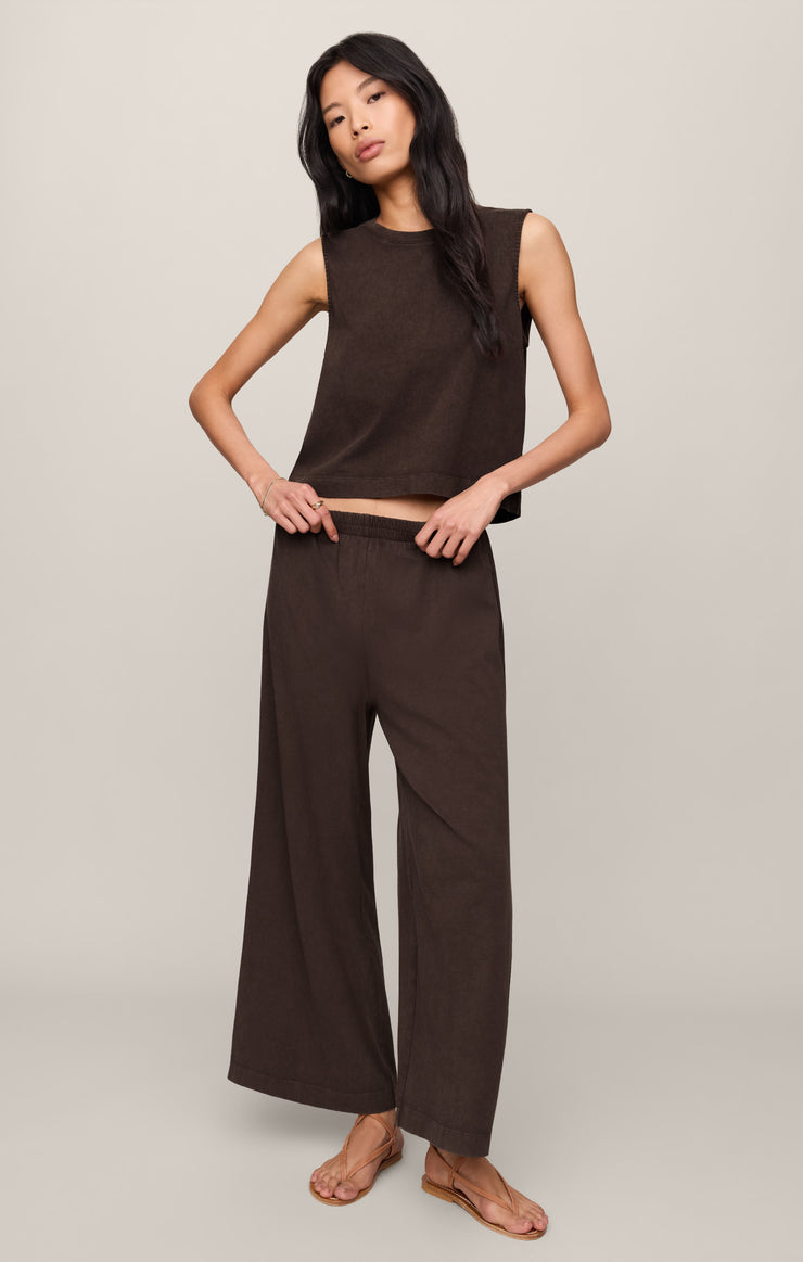 Z Supply • Scout Jersey Crop Flare Pants - Dark Chocolate