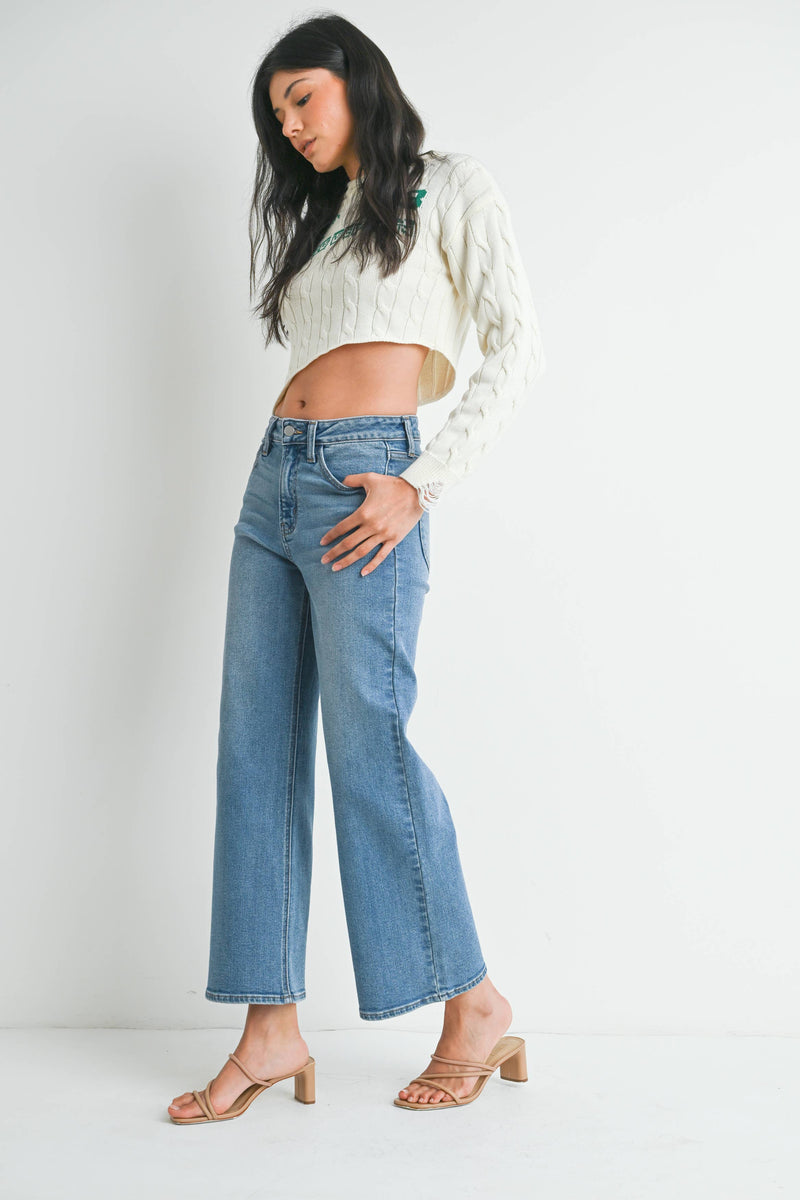 Just USA • Slim Wide Leg Jeans - Medium Denim