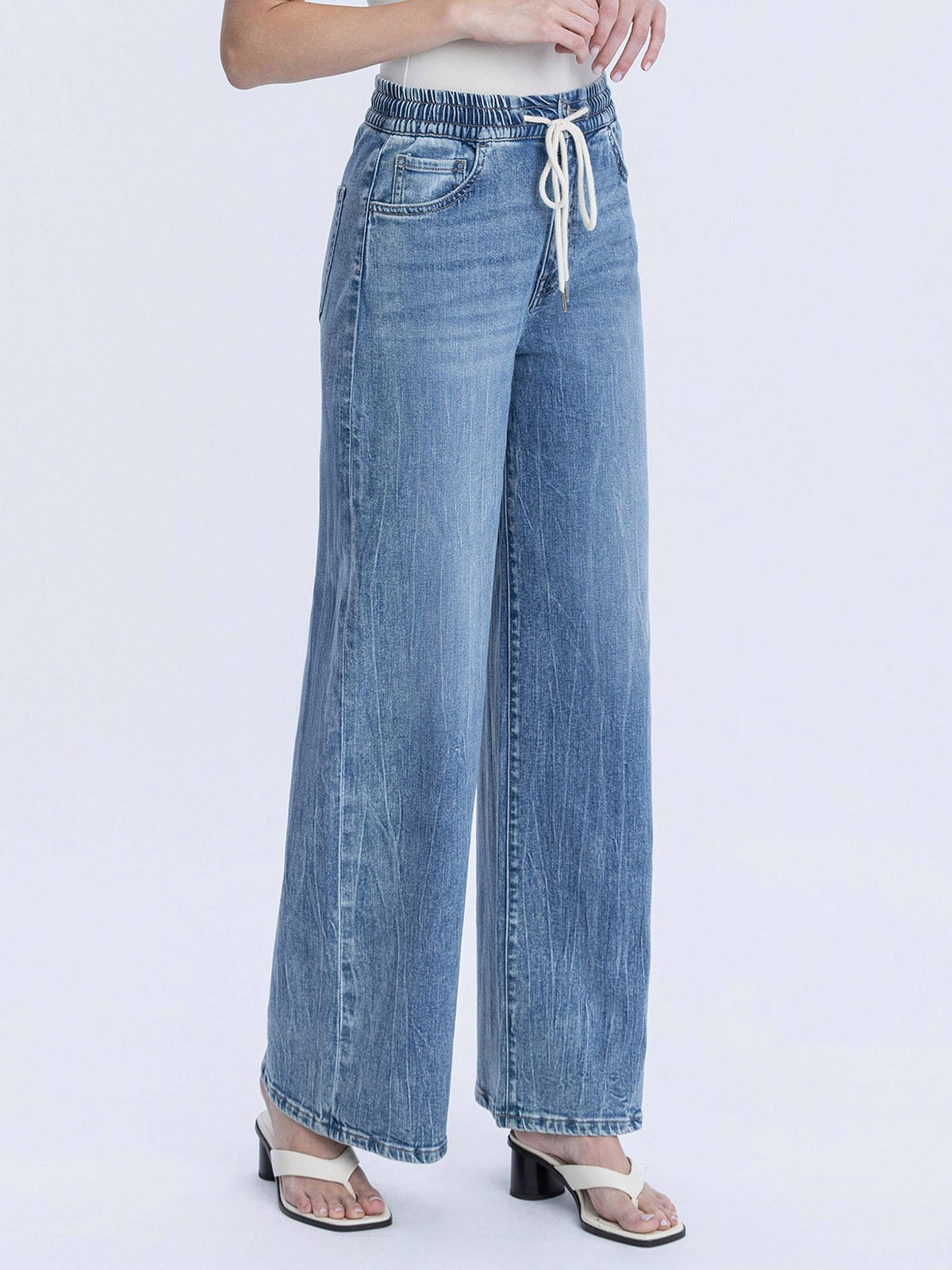 Vervet Olivia Super High Rise Drawstring With Band Wide Vibrant Essenc ...