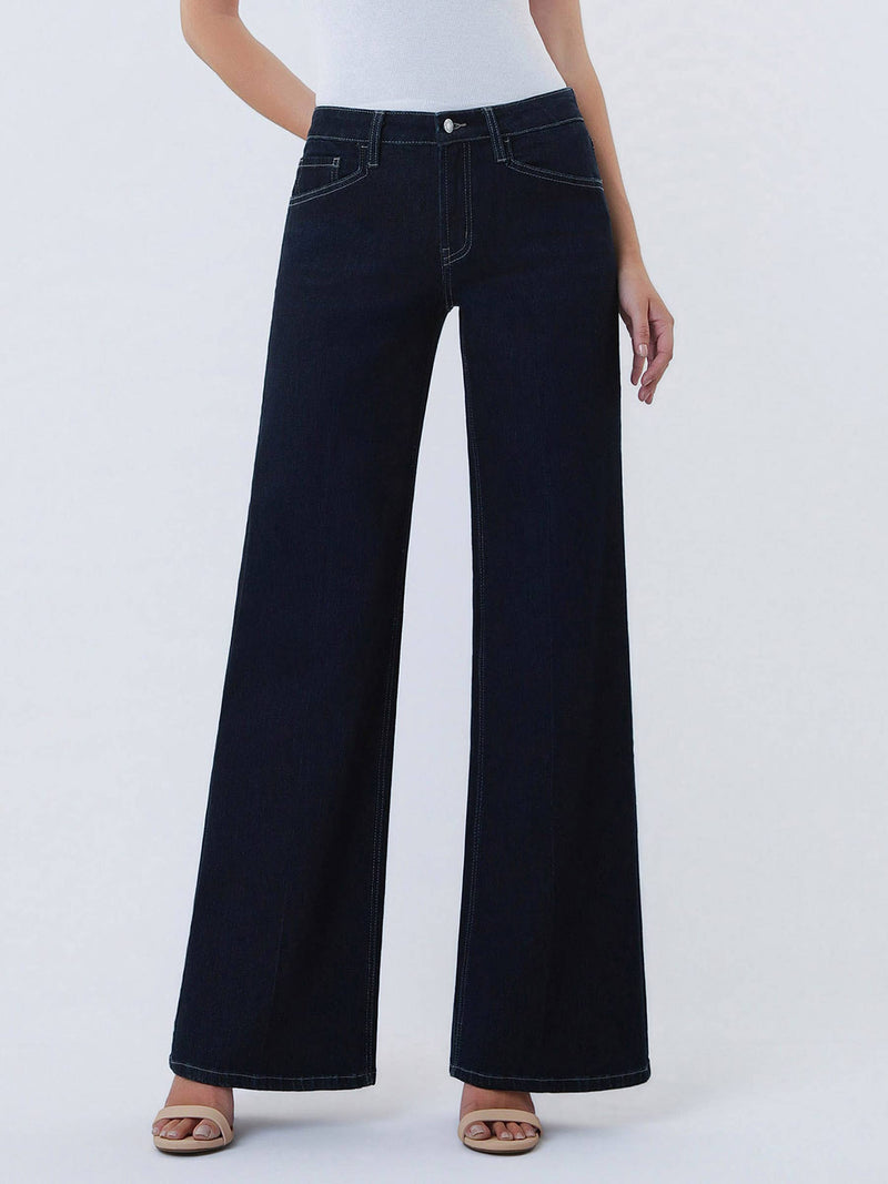 Vervet • Mid Rise Wide Leg Jeans - Surviving