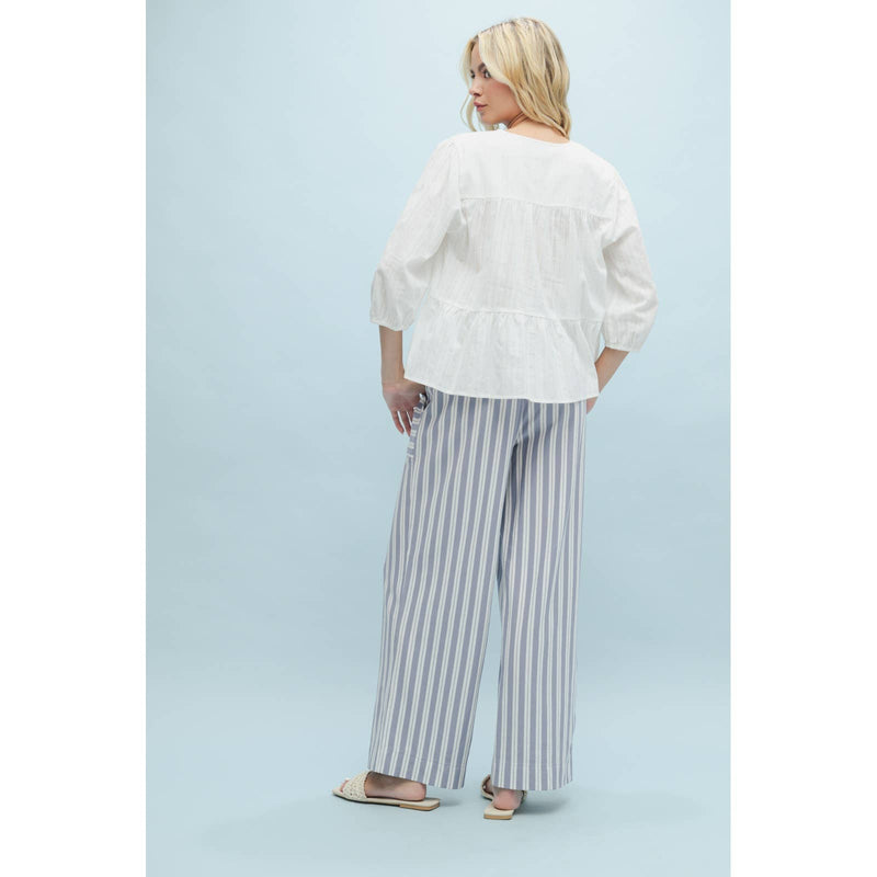 Cotton Peplum Blouse - Off White