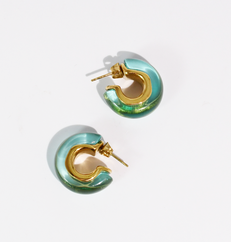 Candy Teal Hoop Earrings