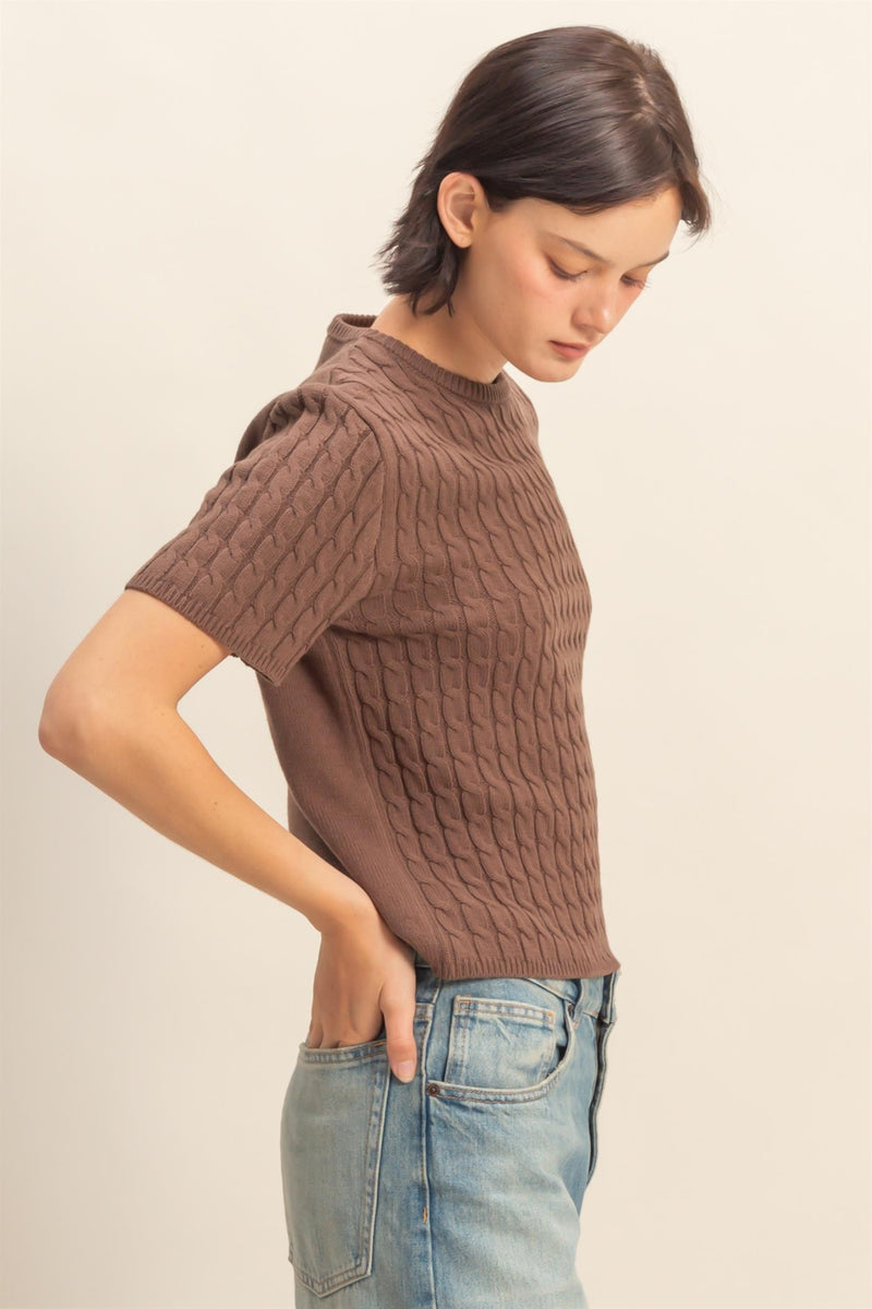 Cable Sweater - Chestnut