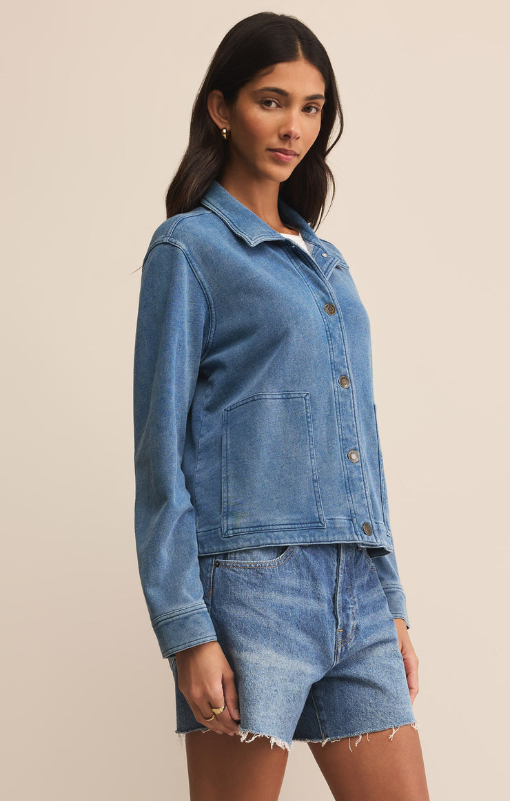 Z Supply • Bel Air Knit Denim Jacket - Vintage Indigo