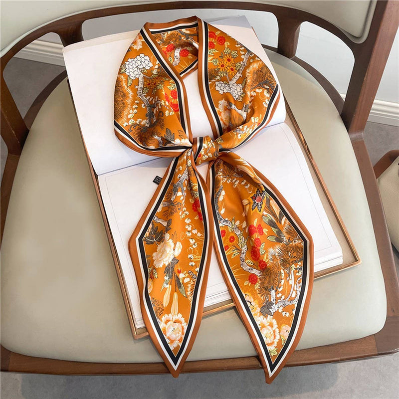 Turmeric Temperament Thin Narrow Ribbon Head Scarf
