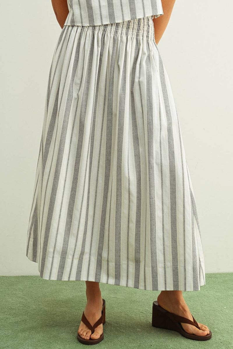 Stripe Skirt - Black & Oatmeal