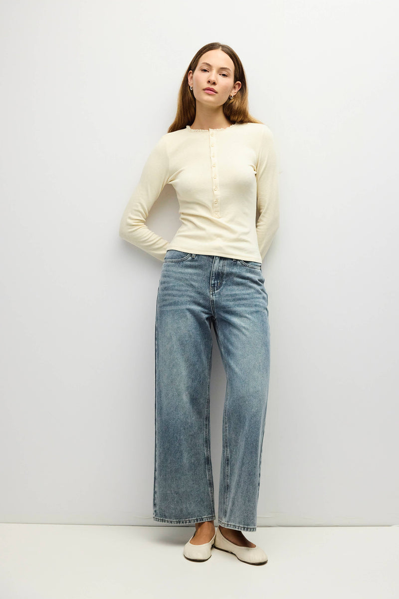 The Priscilla Top | Knit Long Sleeve Top - Cream