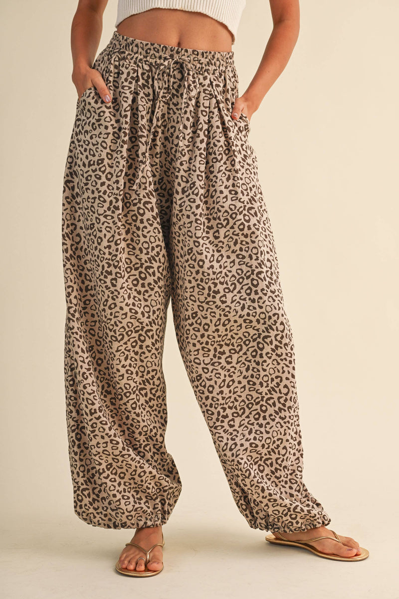 Leopard Print Relaxed Balloon Pants
