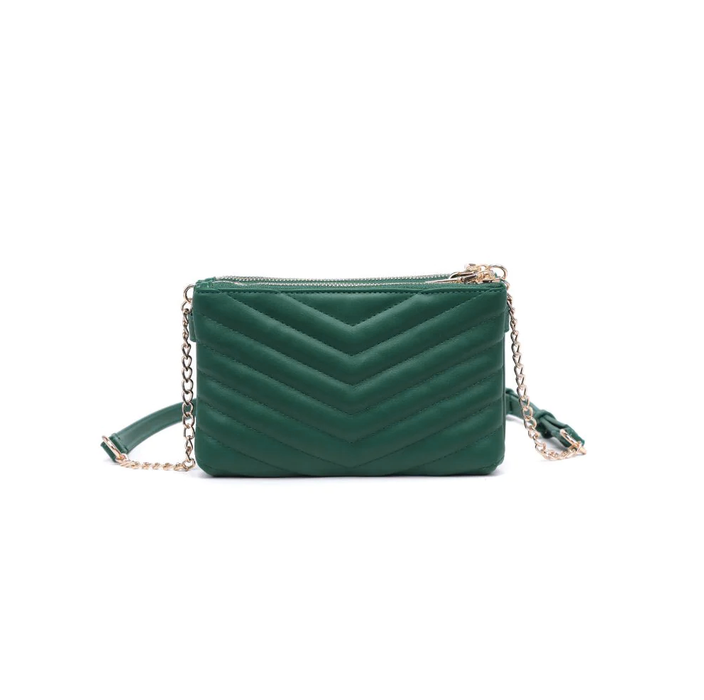 Alice Quilted Design Crossbody - Emerald