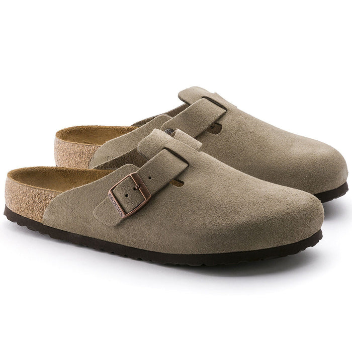 Birkenstock • Boston Soft Footbed Regular Fit Suede - Taupe