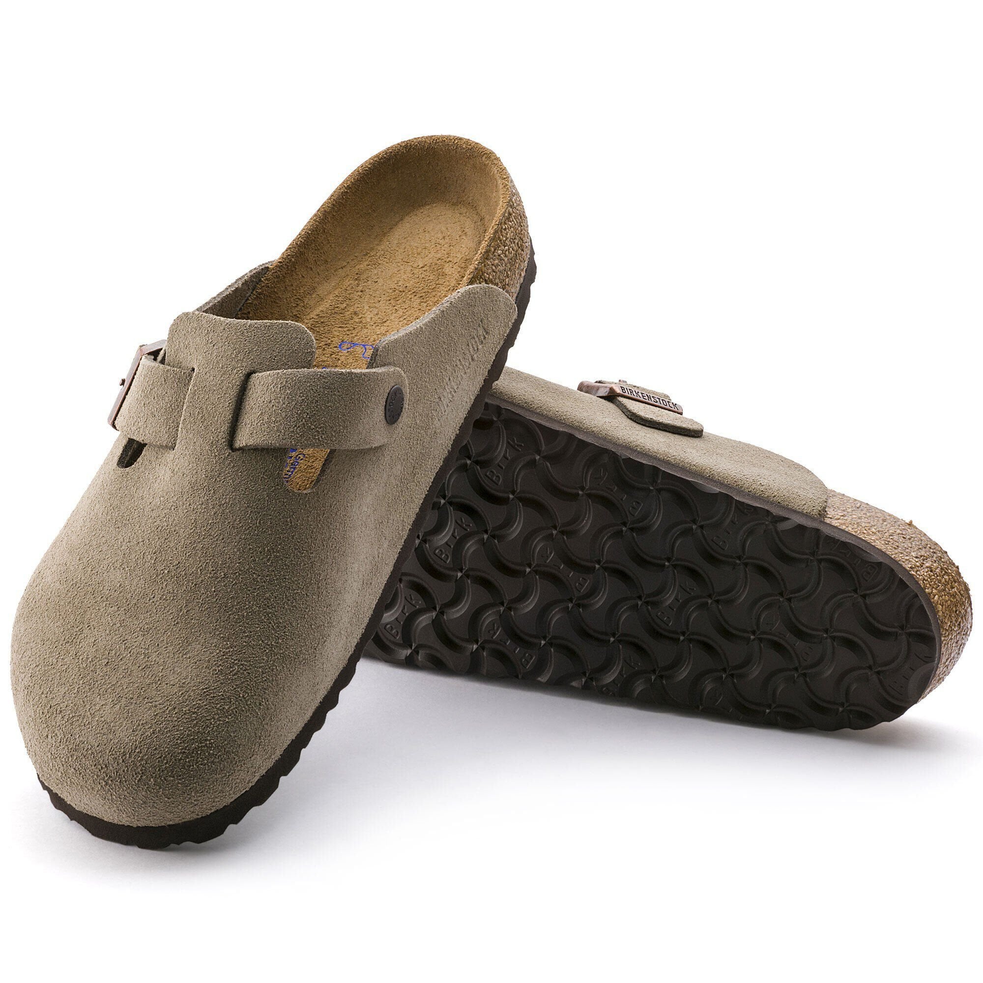 BIRKENSTOCK　BOSTON SUEDE TAUPE-regular Birkenstock • Boston Soft Footbed Regular Fit Suede - Taupe