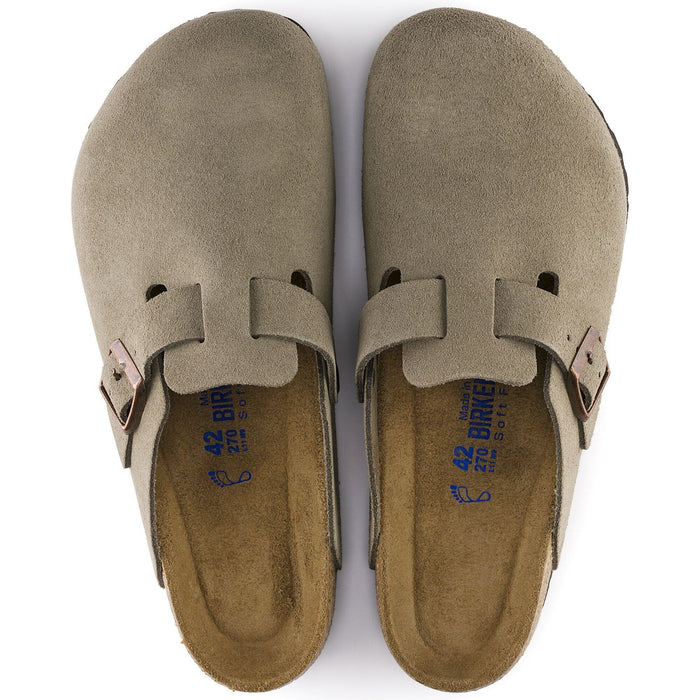 Birkenstock • Boston Soft Footbed Regular Fit Suede - Taupe