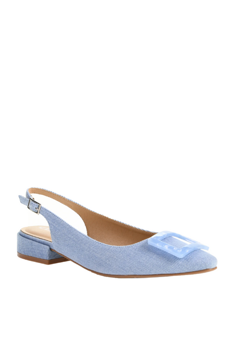 Sweetie Denim Slingback Heel - Light Blue