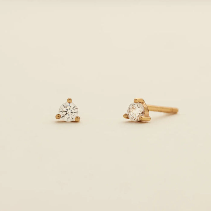 Made by Mary • Luxe 3-prong Stud Earrings Gold Vermeil