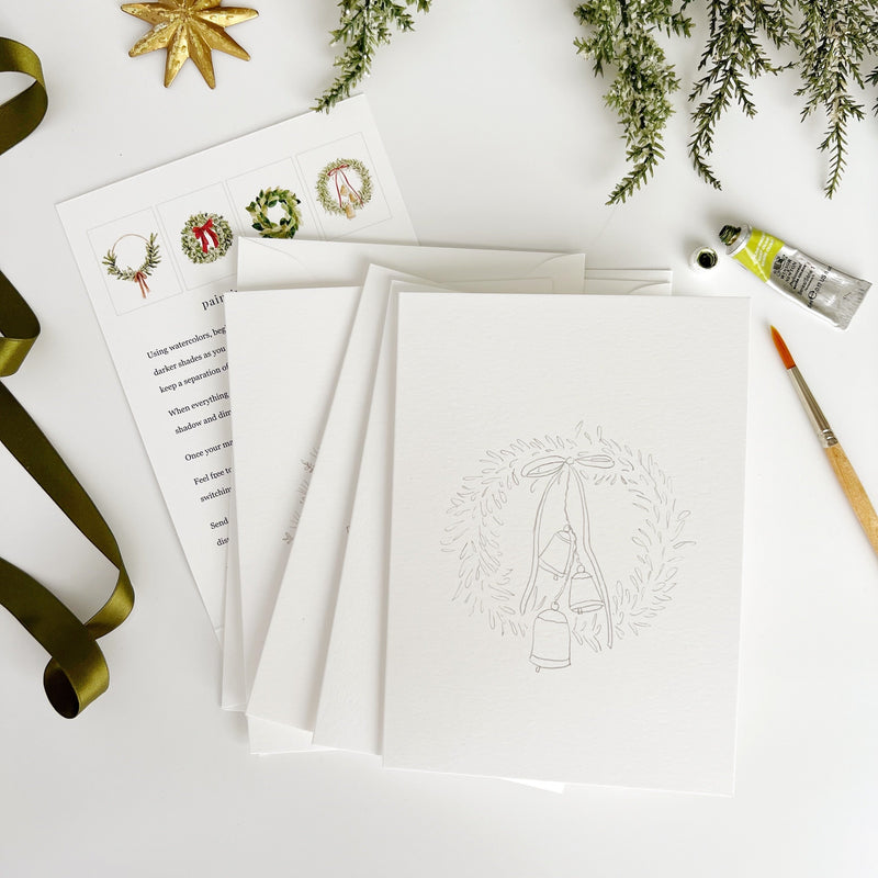 Wreath Paintable Notecards