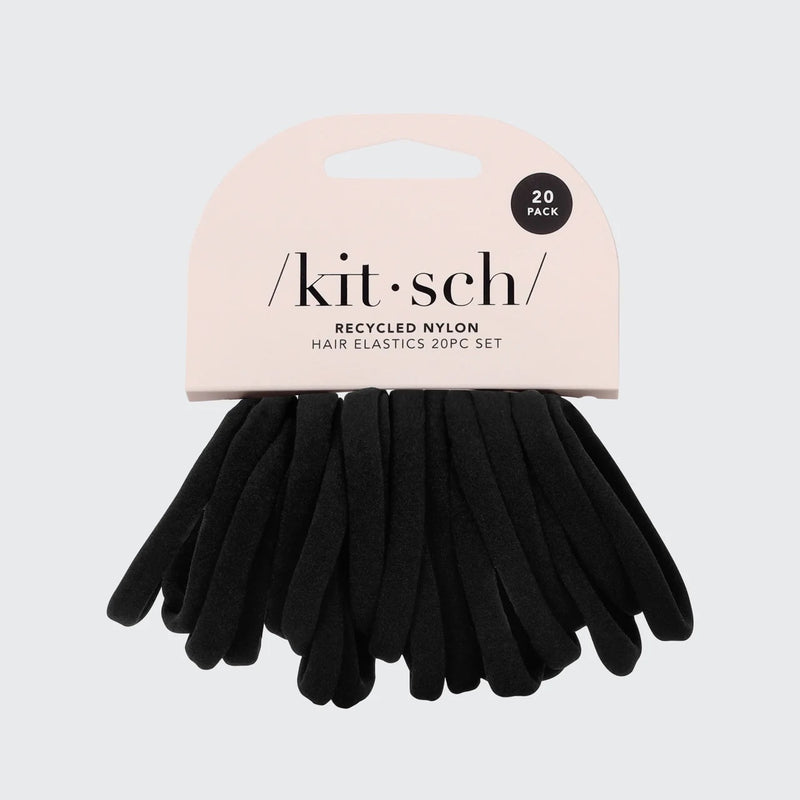 Nylon Elastic Hairbands 20 pcs - Black