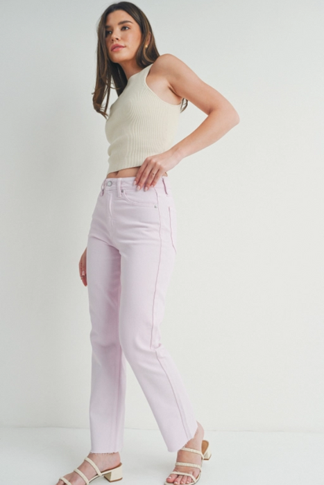 Just Black Denim • Cut-Off Cropped Straight Leg - Lavender