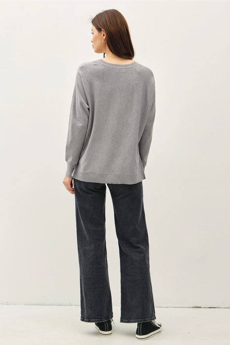 Classic Cut Sweater - Heather Grey