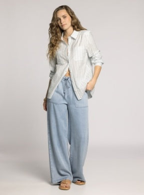 Clover Shirt - Ivory/Blue