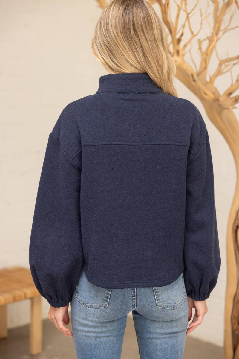 Color Block Sweatshirt - Navy
