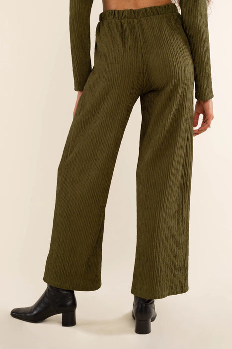 Owen Pleated Straight Leg Pants - Olive