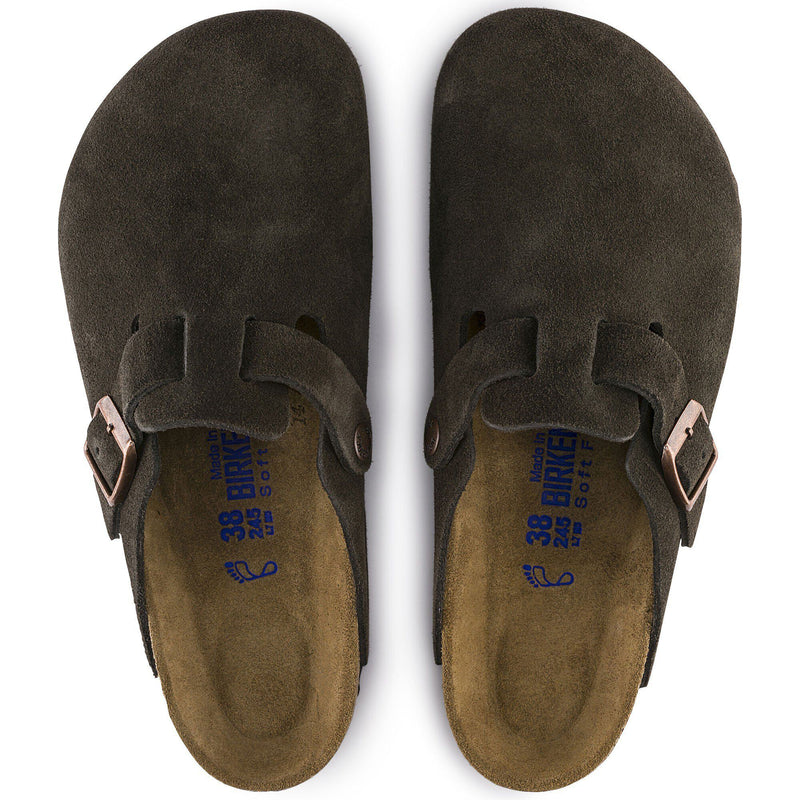 Birkenstock® • Boston Soft Footbed Suede (Narrow Fit) - Mocha