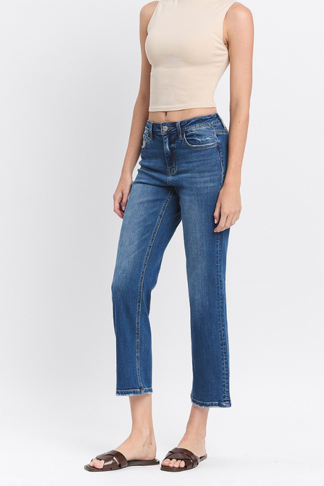 Flying Monkey • High Rise Ankle Straight Jeans - Charming