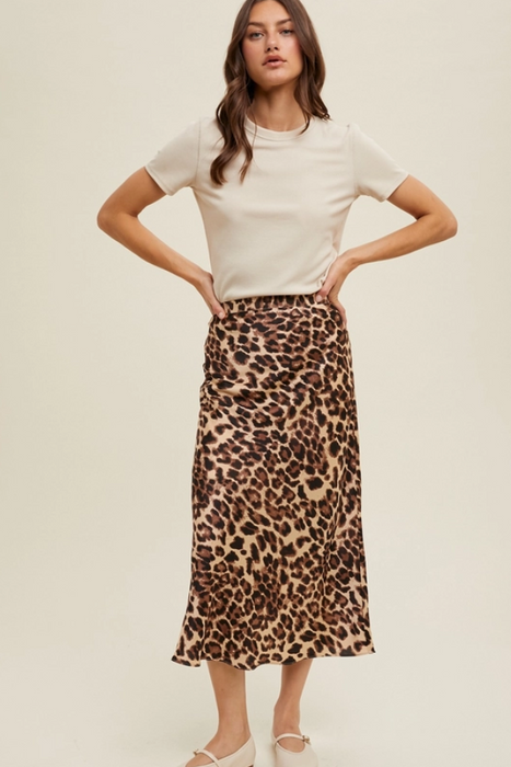 Midi Pencil Skirt - Leopard