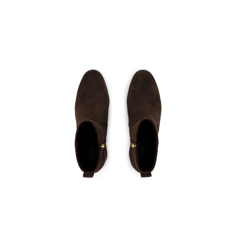 TOMS • Delilah Heeled Boot - Chocolate Brown Suede