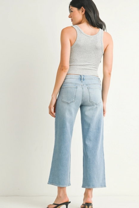 Just Black Denim • Mid Rise Slim Wide Leg - Light Denim