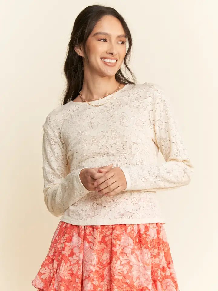 Mesh Lace Top - Ivory