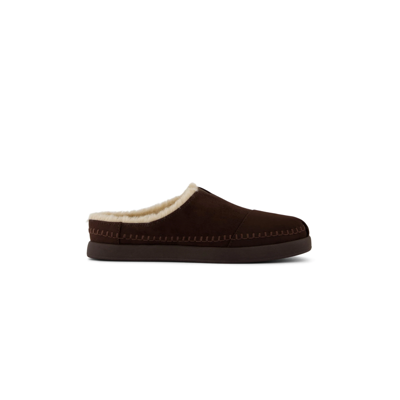 TOMS • Alpargata Ease Mule - Chocolate Brown Microsuede w/ Faux Fur