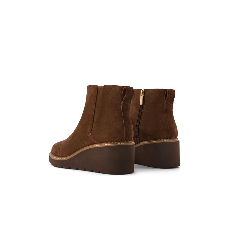 TOMS • Mina Wedge Boot - Hot Chocolate Suede