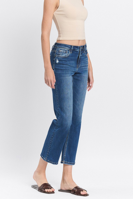 Flying Monkey • High Rise Ankle Straight Jeans - Charming