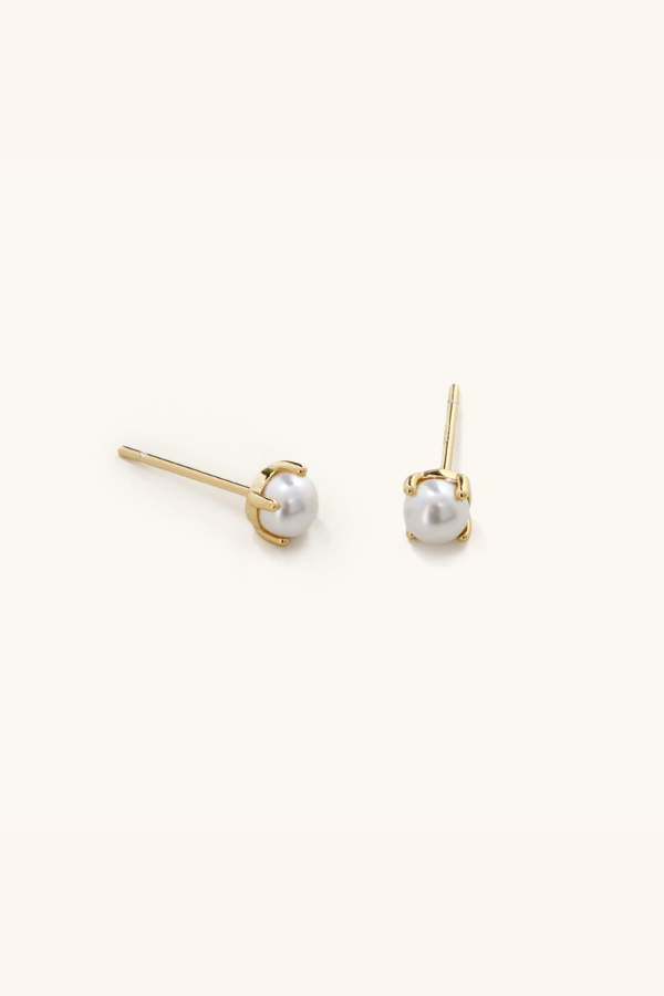 Nikki Smith Designs • Golden Pearl Stud Earrings
