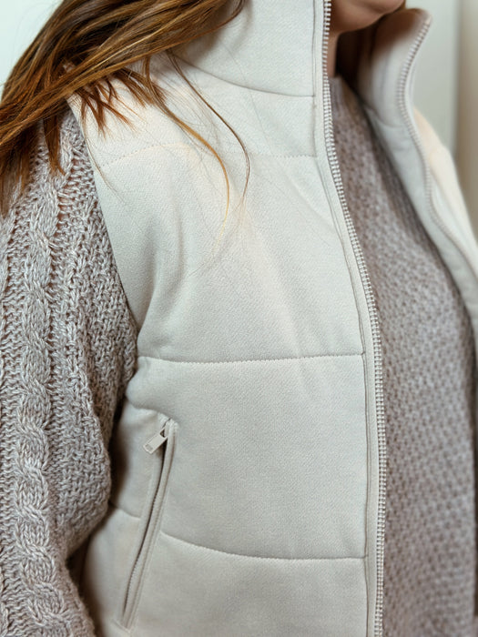 Puffer Vest - Beige